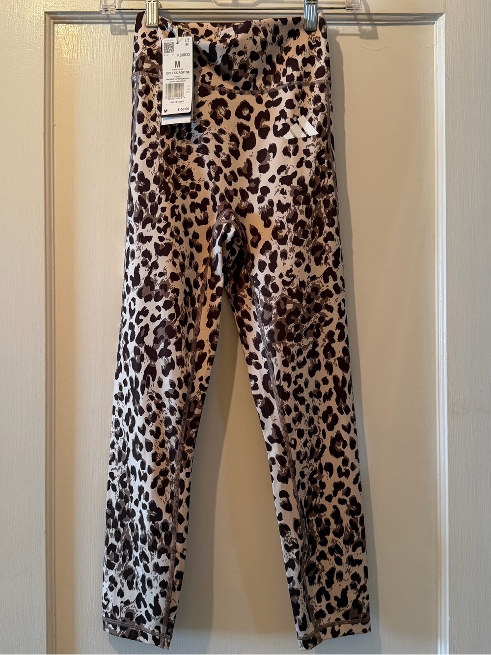 adidas Leopard Print Leggings in Brown and Cream